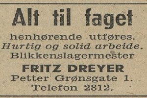 Bilde av Blikkenslagermester Fritz Dreyer